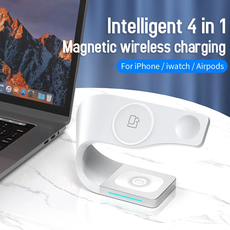 [B2B Sample Order] Fast Magnetic Wireless Charging Station Desk Stand (36W Max) | Custom Logo & Free Mockup
