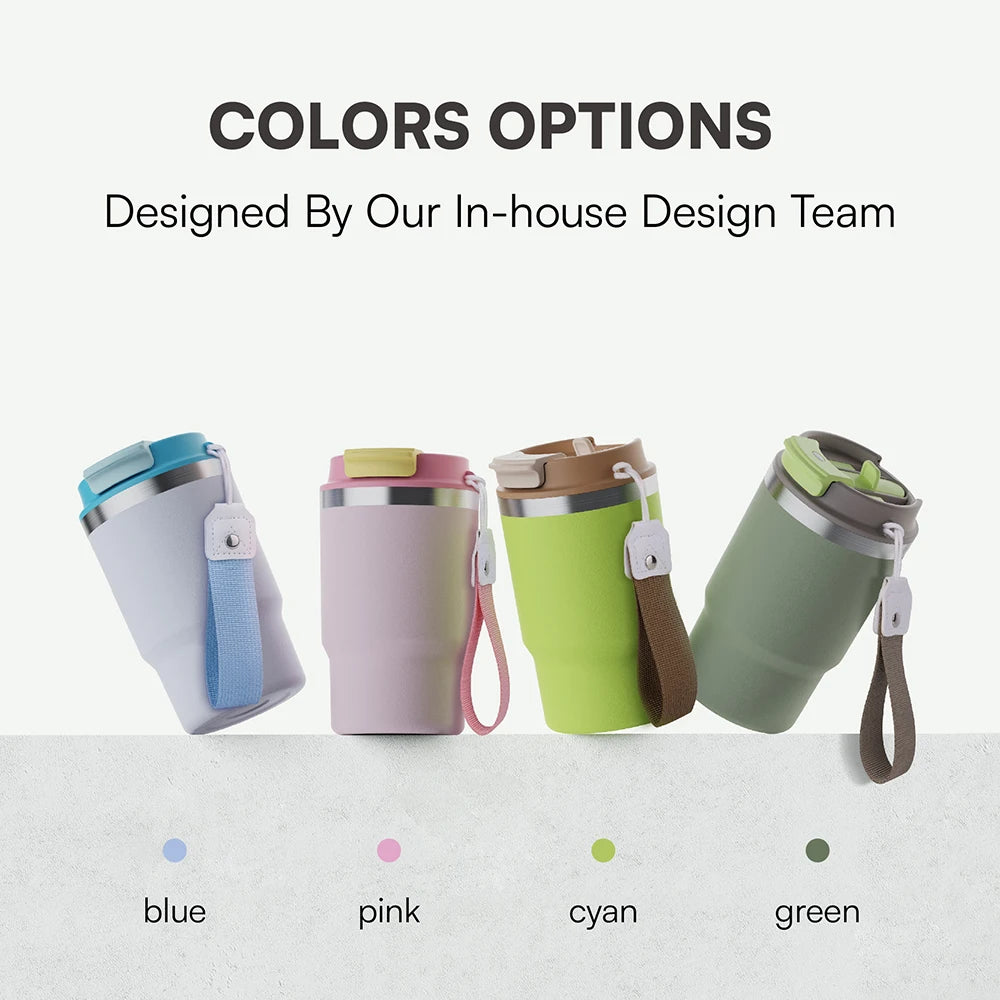 [B2B Sample Order] Double-Wall Stainless Steel Vacuum Insulated Travel Coffee Mug (12oz/16oz) | Free Digital Mockup & Custom Logo