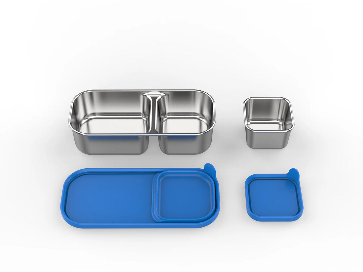 [B2B Sample Order] 3-Compartment 304 Stainless Steel Bento Lunch Box (1000ml) | Custom Logo & Free Mockup