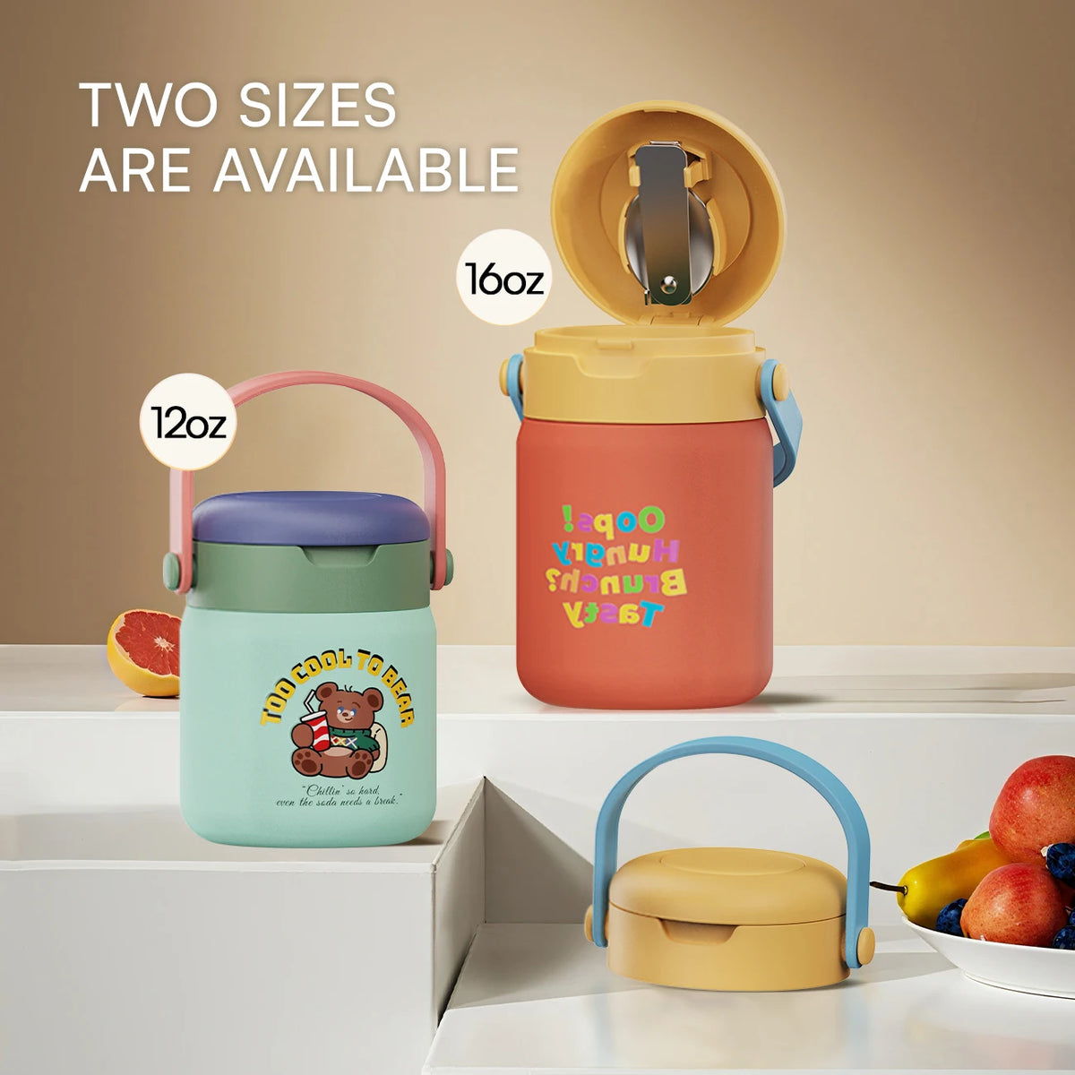KOLINK Portable Insulated Stainless Steel Food Jar with Handle & Folding Spoon - B2B Sample Order