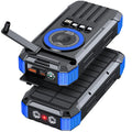 [B2B Sample Order] 20000mAh Solar Power Bank with Hand Crank & Built-in 4 Cables (PD 20W / 15W Wireless) | Custom Logo & Free Mockup