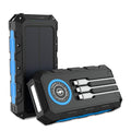 [B2B Sample Order] 30000mAh Solar Power Bank with Built-in 3 Cables (IEC 62133 / 8-LED Floodlight) | Custom Logo & Free Mockup