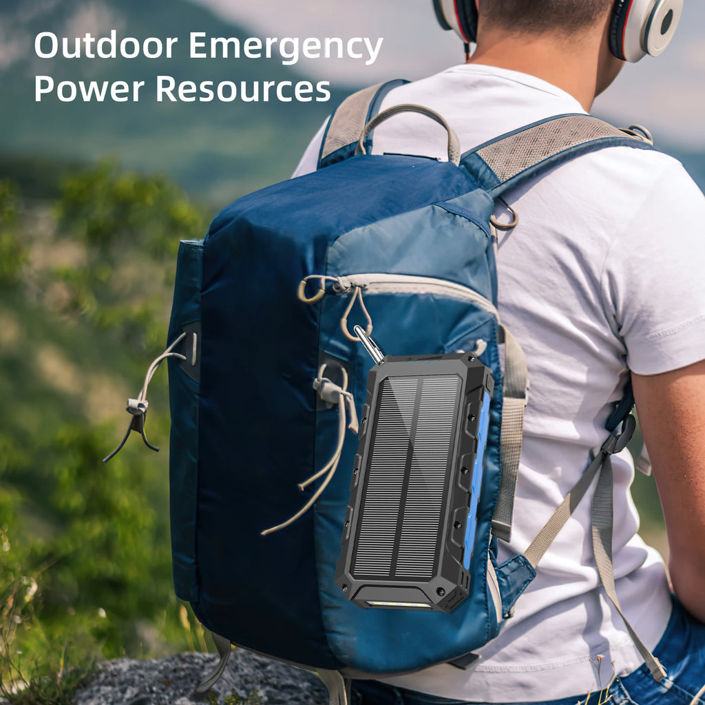 [B2B Sample Order] 30000mAh Solar Power Bank with Built-in Cables (20W / 15W Wireless) | Custom Logo & Free Mockup