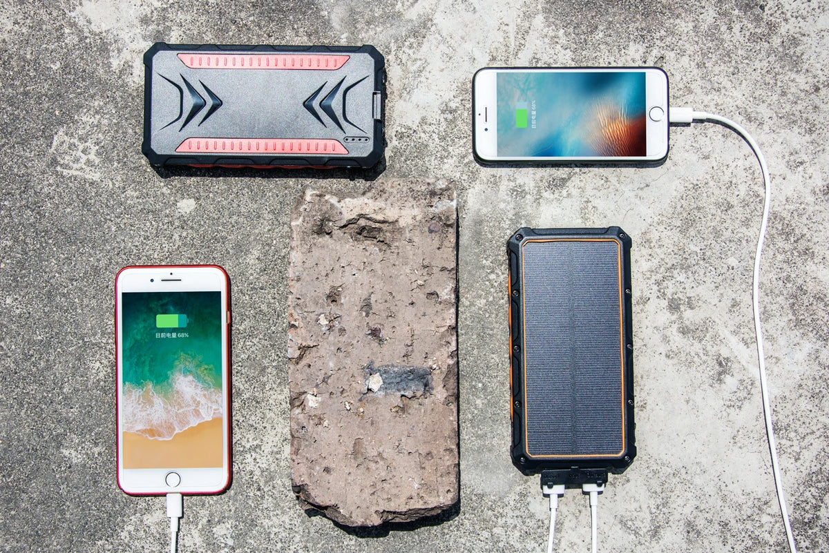 [B2B Sample Order] 20000mAh Waterproof Wireless Solar Power Bank with LED Flashlight | Custom Logo & Free Mockup