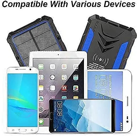 [B2B Sample Order] 36000mAh Waterproof Wireless Solar Power Bank with Quad LED Flashlight | Custom Logo & Free Mockup