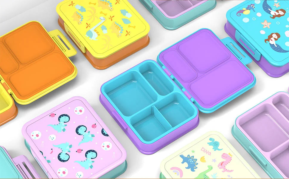 [B2B Sample Order] 3-Compartment 304 Stainless Steel Kids Bento Lunch Box with Thermal PP Shell (960ml) | Standard & Custom OEM Sample