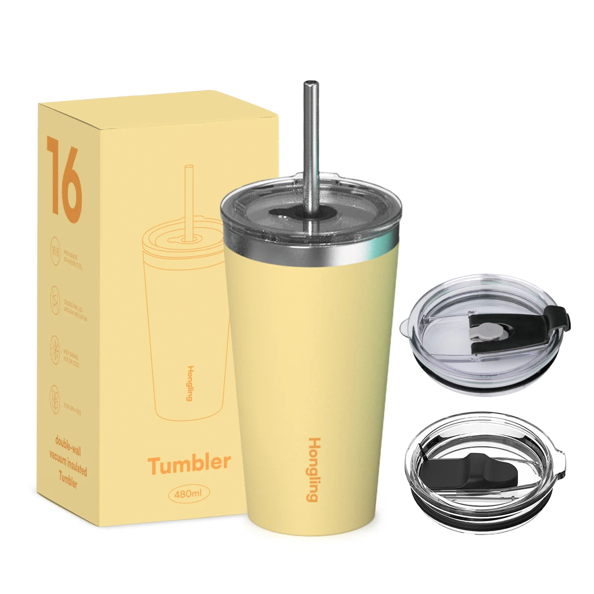[B2B Sample Order] Cupholder-Friendly Stainless Steel Vacuum Insulated Tumbler with Multiple Lids (10oz - 40oz) | Free Digital Mockup & Custom Logo