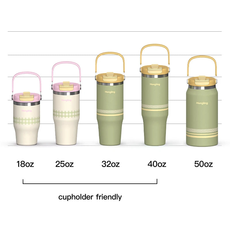 [B2B Sample Order] Portable Stainless Steel Double-Wall Vacuum Insulated Flask with 2-in-1 Lid (18oz - 50oz) | Free Digital Mockup & Custom Logo