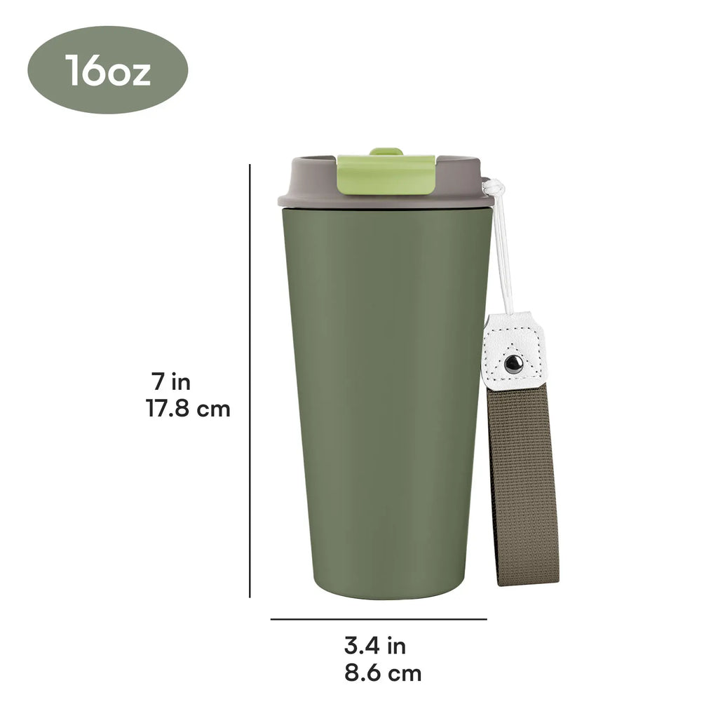 [B2B Sample Order] Leak-Proof Stainless Steel Double-Wall Vacuum Insulated Tumbler with Straw Port (16oz) | Free Digital Mockup & Custom Logo