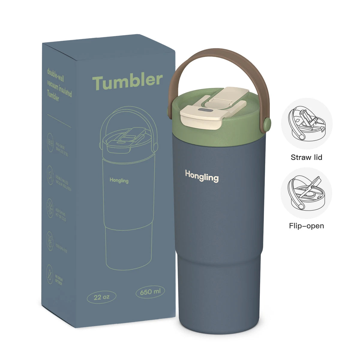 [B2B Sample Order] KOLINK 22oz Stainless Steel Double Wall Vacuum Insulated Tumbler | Custom Logo & Free Mockup