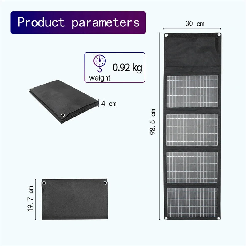 [B2B Sample Order] Waterproof 600D Foldable Monocrystalline Solar Panel (10W-60W) Dual USB | Custom Logo & Free Mockup