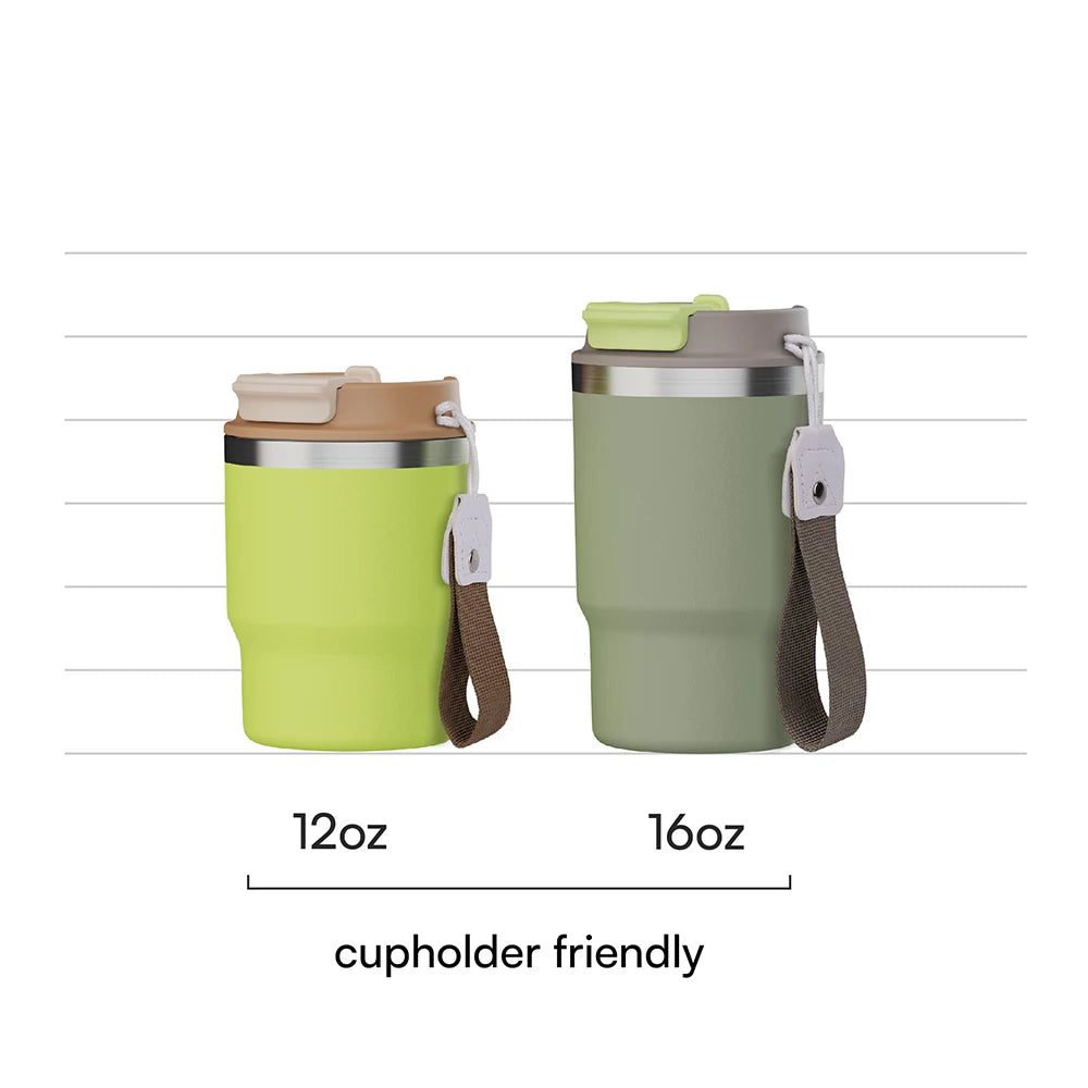 [B2B Sample Order] Double-Wall Stainless Steel Vacuum Insulated Travel Coffee Mug (12oz/16oz) | Free Digital Mockup & Custom Logo