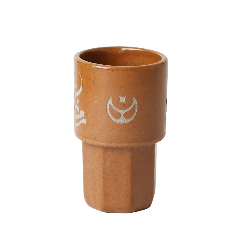 Handmade Ceramic Arabic Qahwa Cup Set with Lidded Date Bowl | Ramadan & Eid Hospitality Gift Set