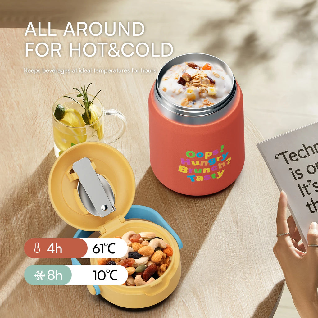 KOLINK Portable Insulated Stainless Steel Food Jar with Handle & Folding Spoon - B2B Sample Order