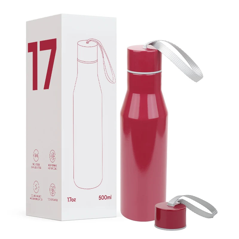 KOLINK 500ml Double-Wall Insulated Stainless Steel Water Bottle with Carrying Rope - B2B Sample Order