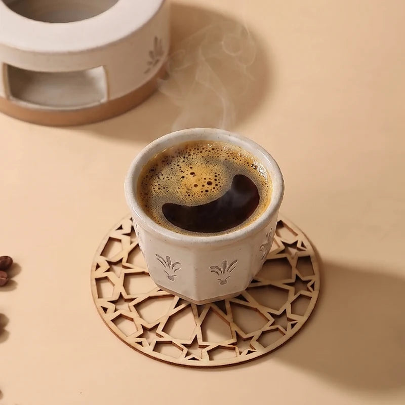 Luxury Ceramic Arabic Coffee & Tea Set with Serving Tray and Burner | Middle East Hospitality Gift Set