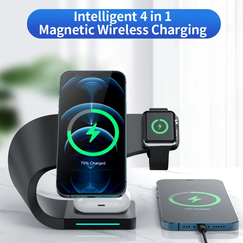 [B2B Sample Order] Fast Magnetic Wireless Charging Station Desk Stand (36W Max) | Custom Logo & Free Mockup