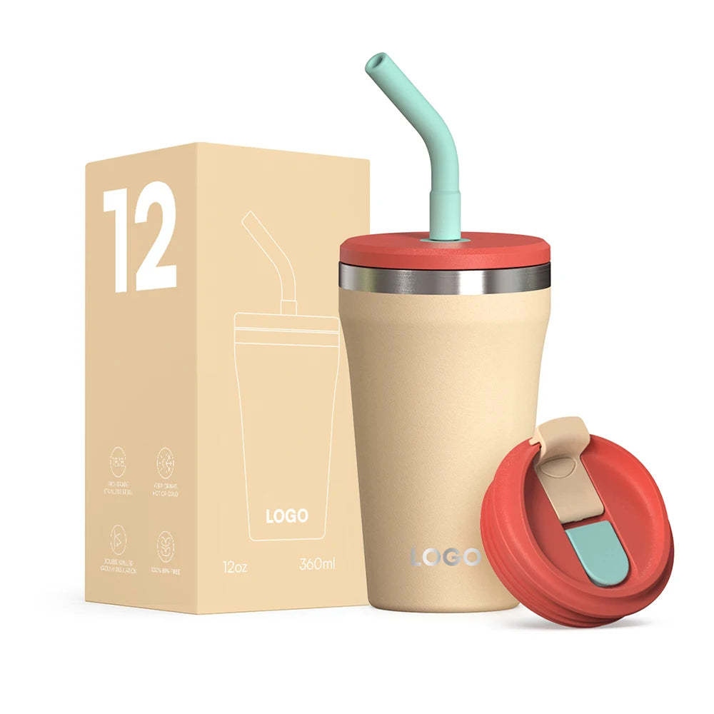 [B2B Sample Order] Car-Friendly Stainless Steel Double-Wall Vacuum Insulated Commuter Mug (12oz / 16oz) | Free Digital Mockup & Custom Logo