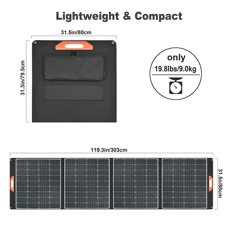 [B2B Sample Order] Foldable Waterproof Monocrystalline Solar Panel (100W-400W) 39V Output | Custom Logo & Free Mockup