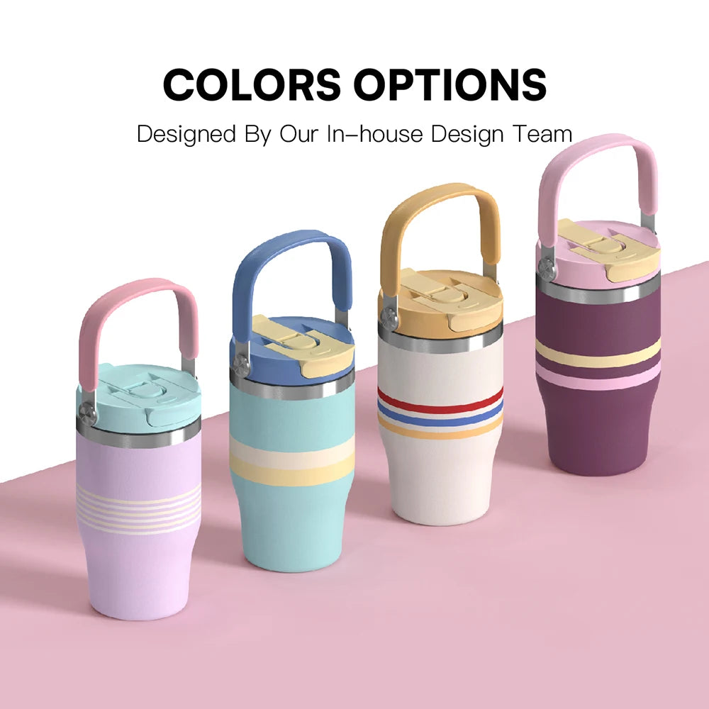 [B2B Sample Order] Modern Vacuum Insulated Travel Tumbler with Handle & 2-in-1 Lid (18oz-50oz) | Custom Logo & Free Mockup