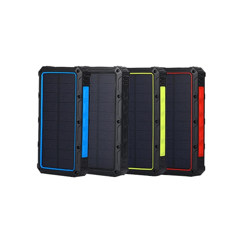 [B2B Sample Order] 36000mAh High Capacity Solar Wireless Power Bank with 4 USB Outputs & LED Flashlight | Custom Logo & Free Mockup