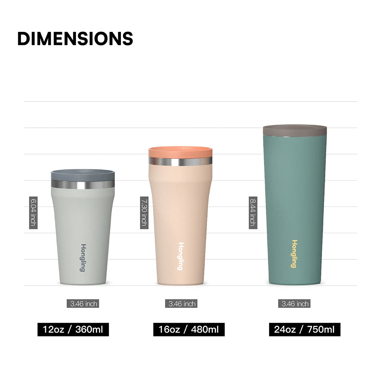 [B2B Sample Order] Double-Wall Stainless Steel Vacuum Insulated Travel Coffee Mug with Lid (12oz / 16oz) | Free Digital Mockup & Custom Logo