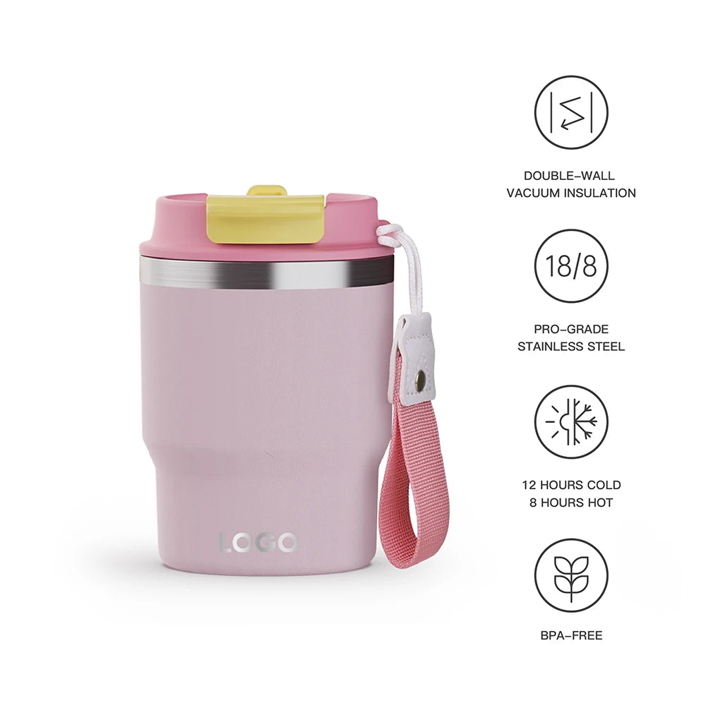 [B2B Sample Order] Double-Wall Stainless Steel Vacuum Insulated Travel Coffee Mug (12oz/16oz) | Free Digital Mockup & Custom Logo