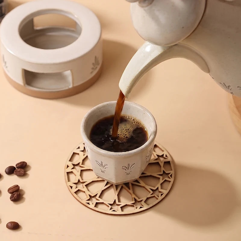 Luxury Ceramic Arabic Coffee & Tea Set with Serving Tray and Burner | Middle East Hospitality Gift Set