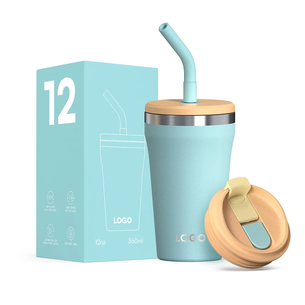 [B2B Sample Order] Car-Friendly Stainless Steel Double-Wall Vacuum Insulated Commuter Mug (12oz / 16oz) | Free Digital Mockup & Custom Logo