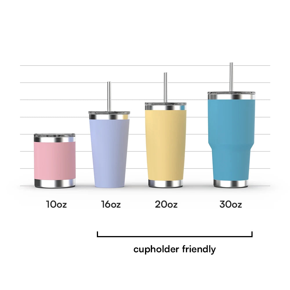 [B2B Sample Order] Portable Double-Wall Stainless Steel Vacuum Insulated Tumbler (10oz - 40oz) | Free Digital Mockup & Custom Logo