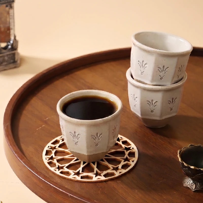 Luxury Ceramic Arabic Coffee & Tea Set with Serving Tray and Burner | Middle East Hospitality Gift Set