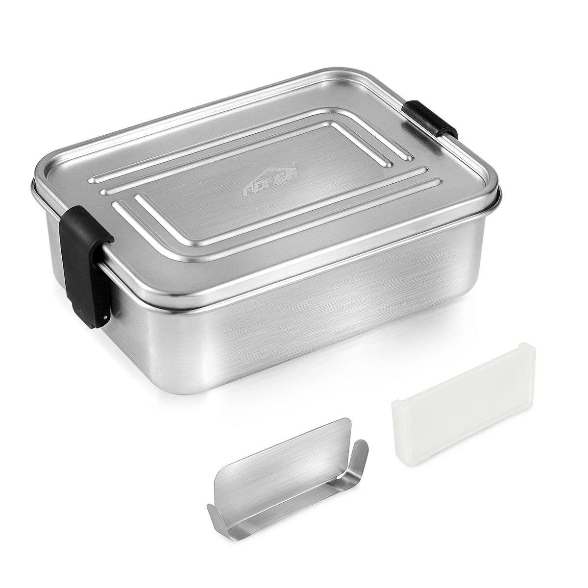 Single-Tier 304 Stainless Steel Bento Lunch Box with Removable Divider (1200ml)