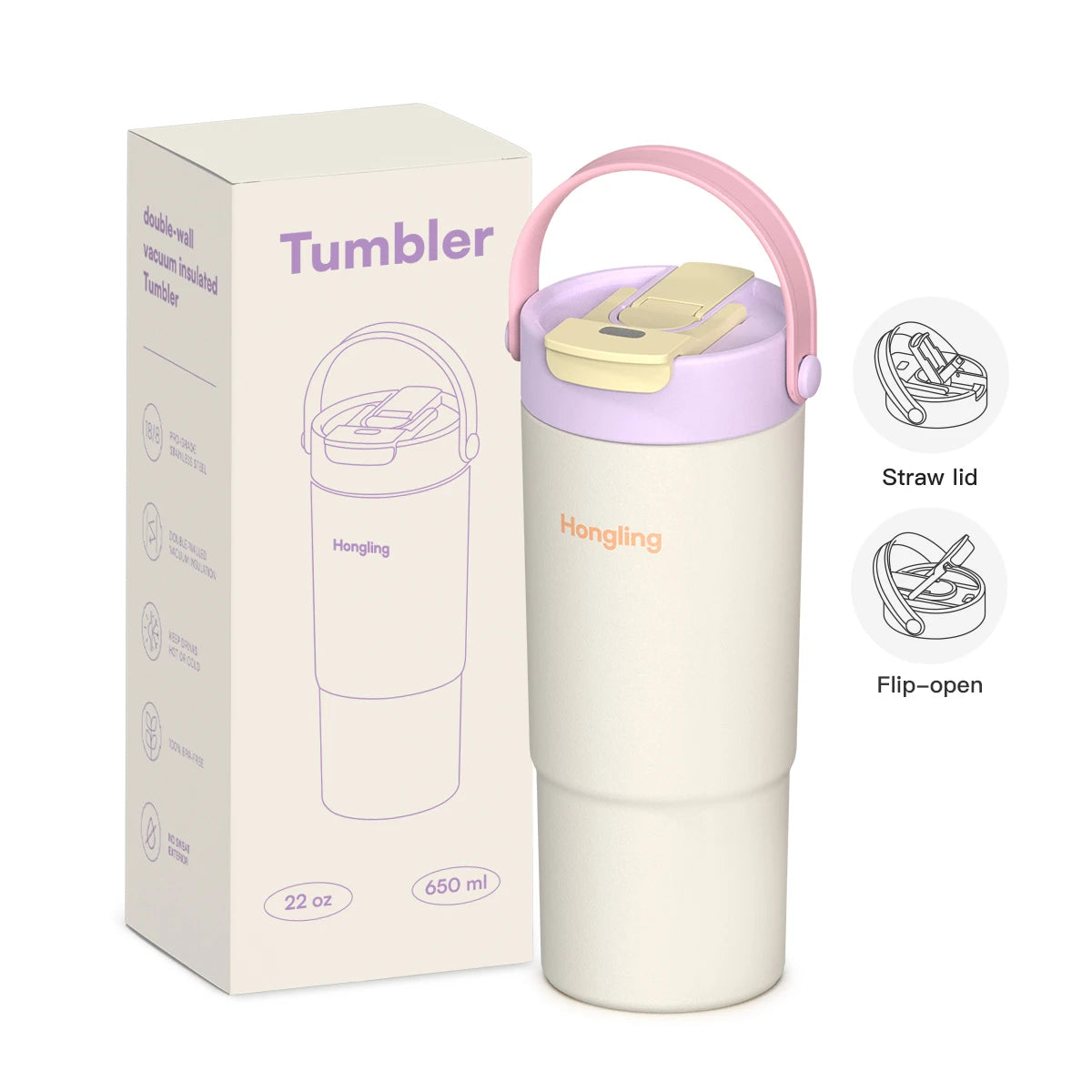 [B2B Sample Order] KOLINK 22oz Stainless Steel Double Wall Vacuum Insulated Tumbler | Custom Logo & Free Mockup