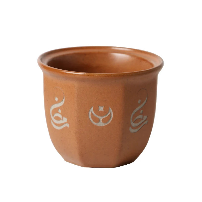 Handmade Ceramic Arabic Qahwa Cup Set with Lidded Date Bowl | Ramadan & Eid Hospitality Gift Set