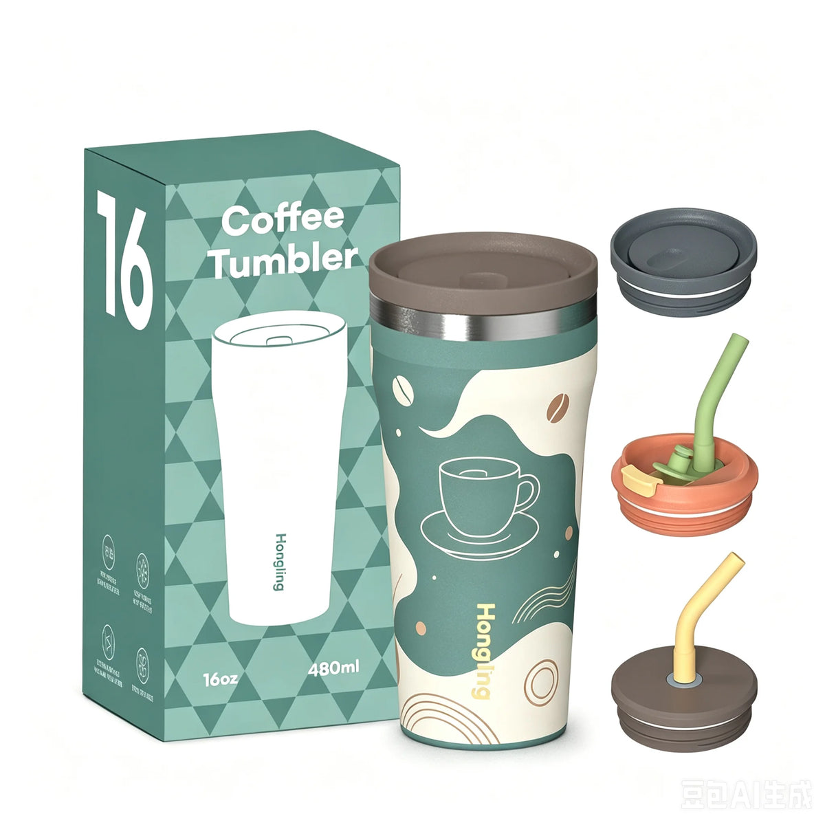[B2B Sample Order] Double-Wall Stainless Steel Vacuum Insulated Travel Coffee Mug with Lid (12oz / 16oz) | Free Digital Mockup & Custom Logo