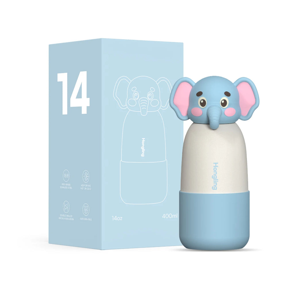 [B2B Sample Order] 14oz Kids Cartoon Lid Vacuum Insulated Stainless Steel Water Bottle | Custom Logo & Free Mockup