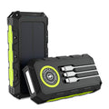 [B2B Sample Order] 30000mAh Waterproof Solar Power Bank with Built-in 3 Cables & 8-LED Floodlight | Custom Logo & Free Mockup