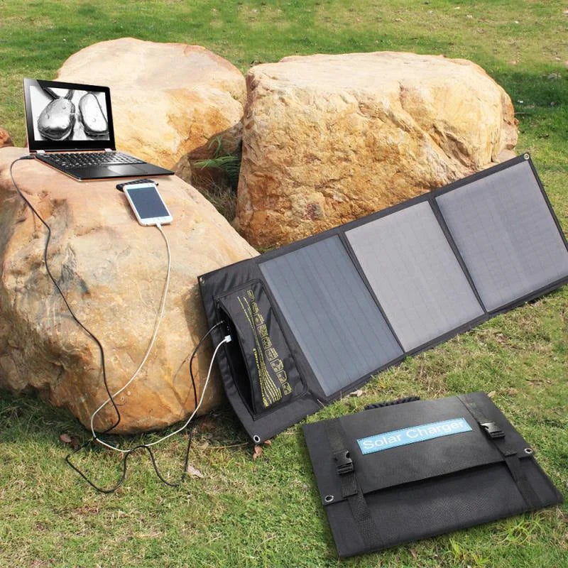 [B2B Sample Order] Portable Foldable Solar Panel Charger (10W-400W) Dual USB | Custom Logo & Free Mockup