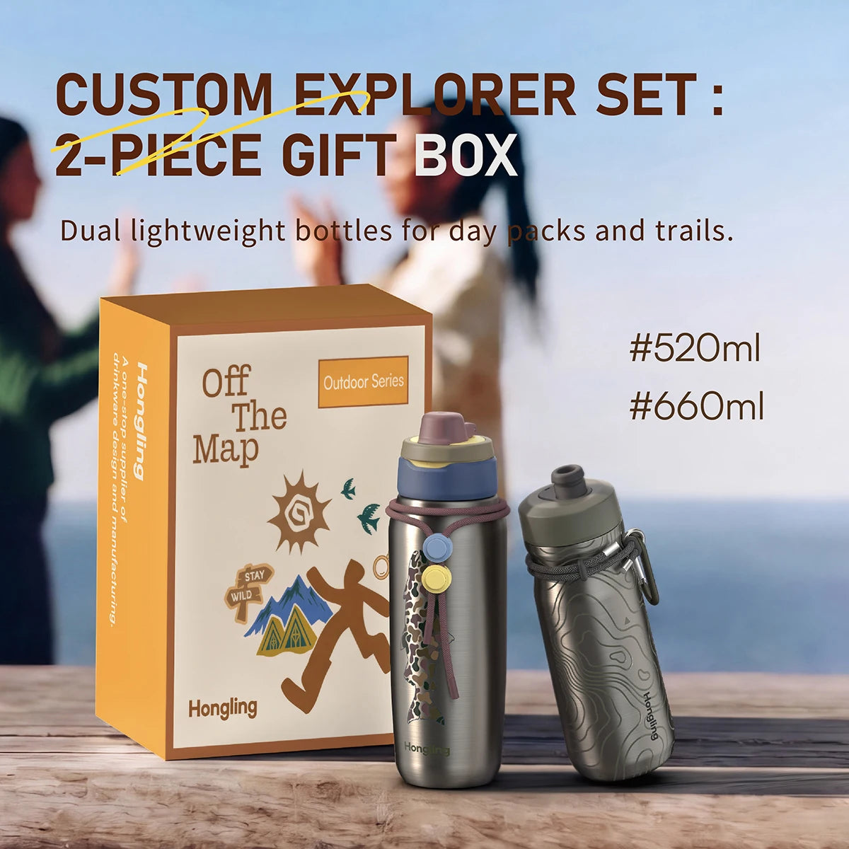 [B2B Sample Order] 100% Leakproof Double Wall Stainless Steel Vacuum Insulated Water Bottle Gift Set (420ml) | Custom Logo