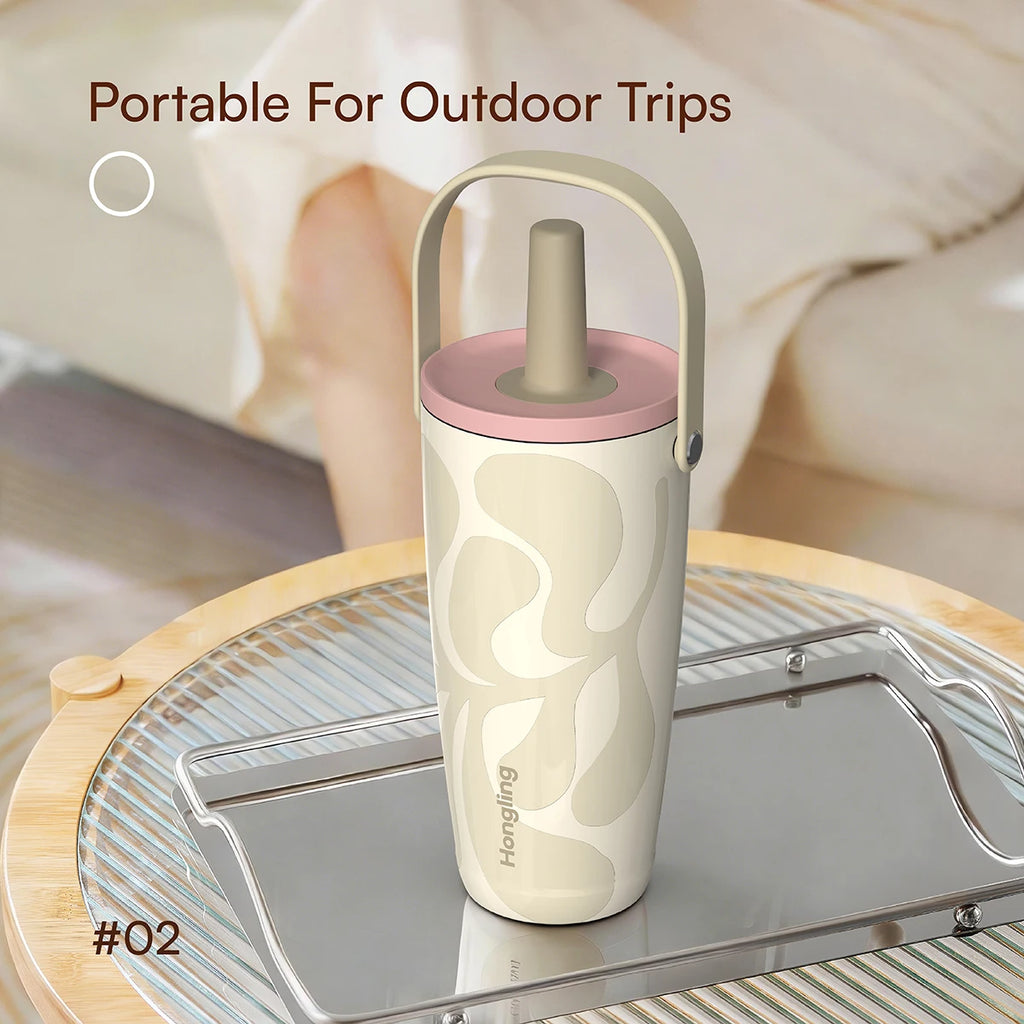 [B2B Sample Order] Double-Wall Stainless Steel Vacuum Insulated Travel Tumbler with Handle & Lid (25oz / 30oz) | Free Digital Mockup & Custom Logo