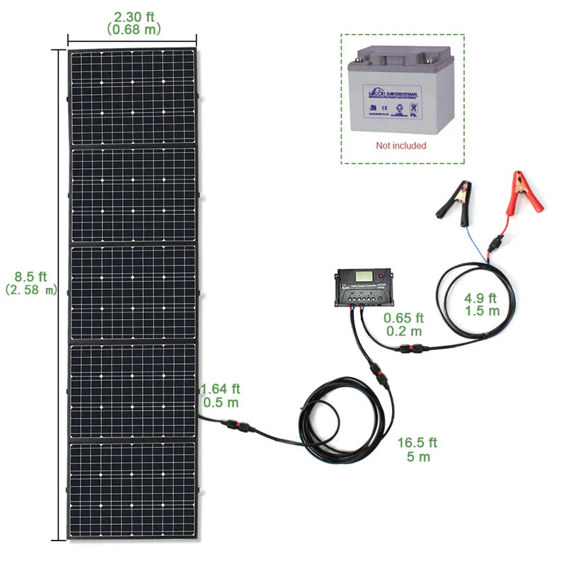 [B2B Sample Order] Foldable Monocrystalline Solar Panel Kit (120W-400W) 18V Output | Custom Logo & Free Mockup