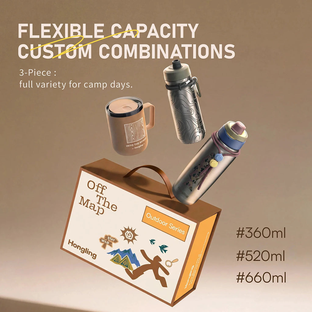 [B2B Sample Order] 100% Leakproof Double Wall Stainless Steel Vacuum Insulated Water Bottle Gift Set (420ml) | Custom Logo