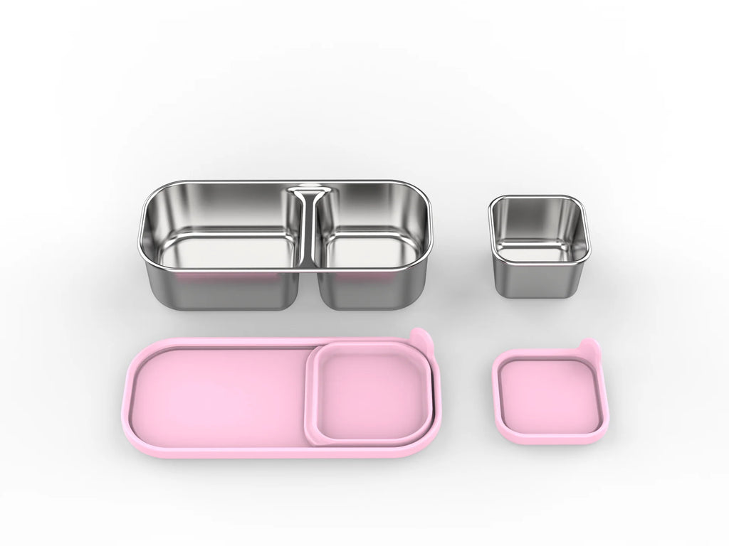 [B2B Sample Order] 3-Compartment 304 Stainless Steel Bento Lunch Box (1000ml) | Custom Logo & Free Mockup