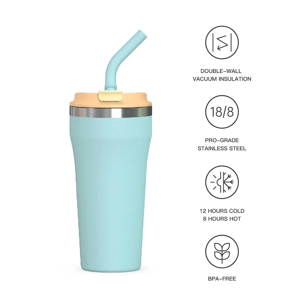 [B2B Sample Order] Car-Friendly Stainless Steel Double-Wall Vacuum Insulated Commuter Mug (12oz / 16oz) | Free Digital Mockup & Custom Logo
