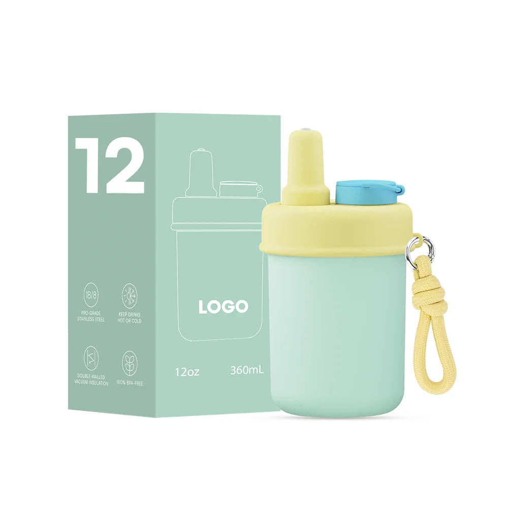 [B2B Sample Order] Leak-Proof Stainless Steel Vacuum Insulated Tumbler with Carry Strap (12oz) | Free Digital Mockup & Custom Logo