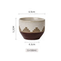Middle Eastern Ceramic Cawa Cups with Geometric Relief | Rustic Glaze Saudi Arabia Coffee Mug