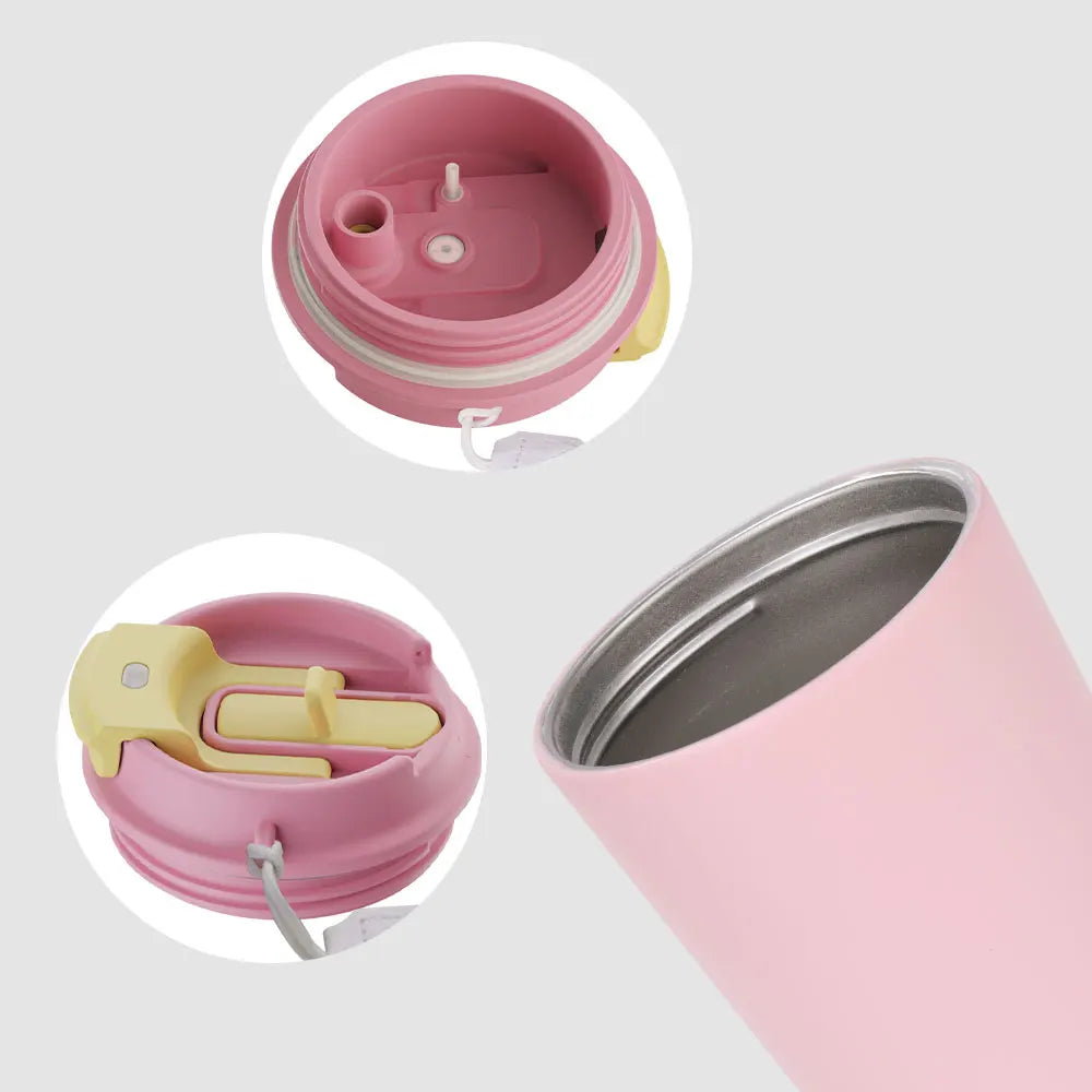 [B2B Sample Order] Leak-Proof Stainless Steel Double-Wall Vacuum Insulated Tumbler with Straw Port (16oz) | Free Digital Mockup & Custom Logo