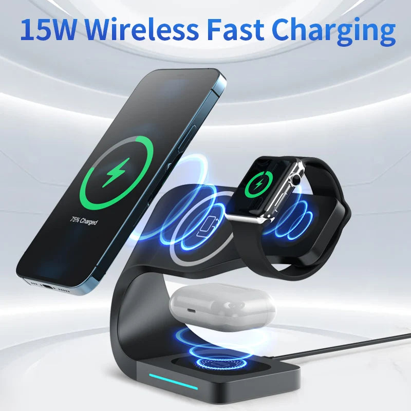 [B2B Sample Order] Fast Magnetic Wireless Charging Station Desk Stand (36W Max) | Custom Logo & Free Mockup