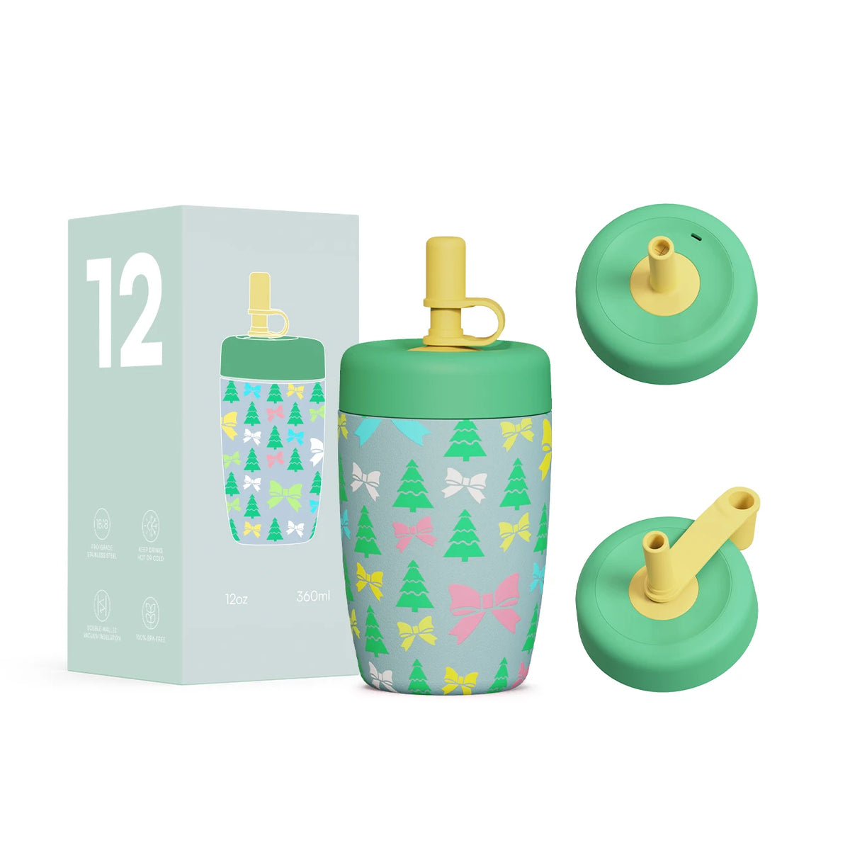 [B2B Sample Order] BPA-Free Stainless Steel Insulated Tumbler with Silicone Sip-Straw (12oz/18oz/22oz) | Free Digital Mockup & OEM Customization