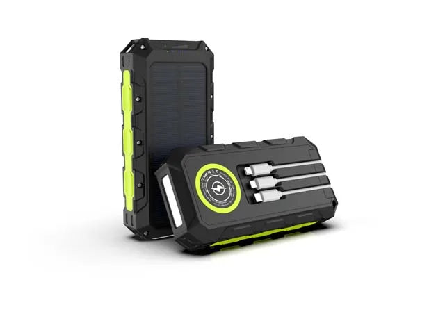[B2B Sample Order] 30000mAh Solar Power Bank with Built-in Cables (20W / 15W Wireless) | Custom Logo & Free Mockup